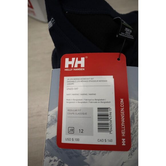 Helly Hansen 49403-589 Junior Sz 16 Blue LIFA Merino Active Base Layer Set - Picture 10 of 12